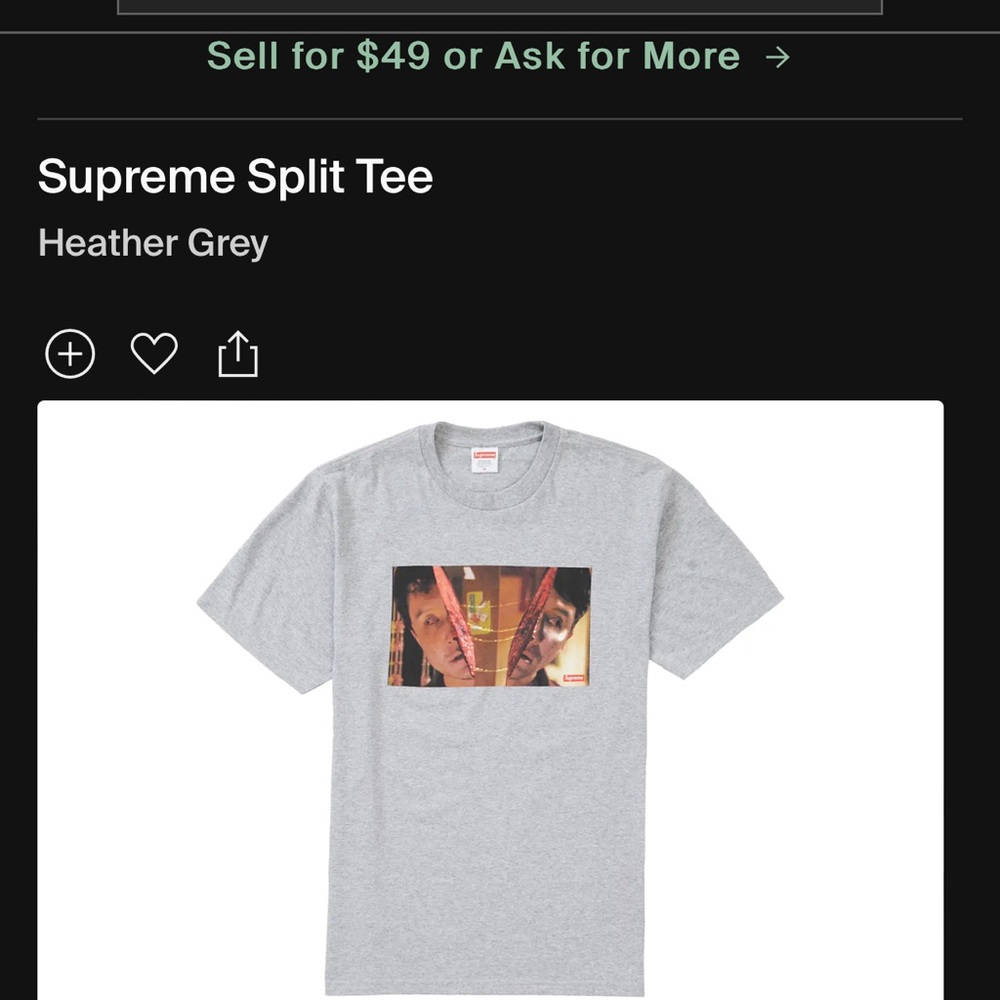 Supreme Split Tee Size M $100